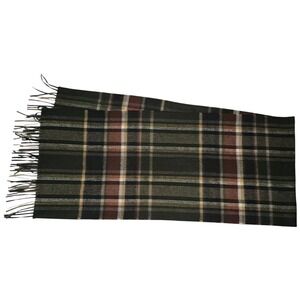 V Fraas 100% Acrylic Scarf Adult Plaid Multicolor Fringed Acrylic‎ 51"x11"